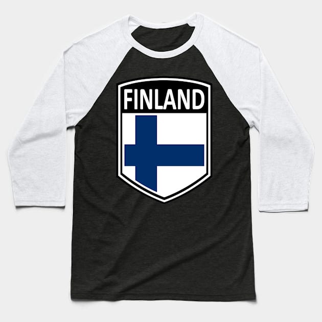 Flag Shield - Finland Baseball T-Shirt by Taylor'd Designs